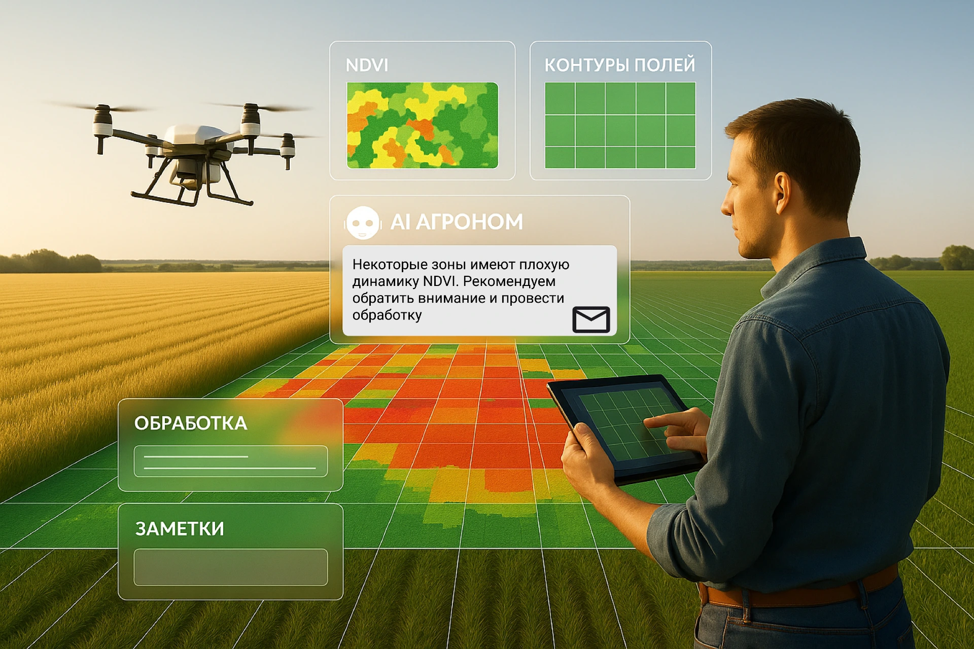 Анализ сельскохозяйственных полей с помощью дронов и искусственного интеллекта AgroField - повышение урожайности и оптимизация затрат на удобрения